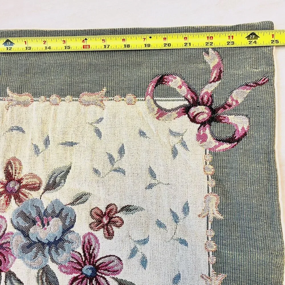 Vintage French Tapestry Floral Pillow Sham Needlepoint Made in France 25”x21”